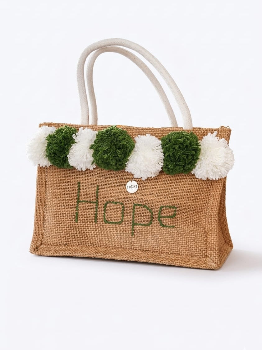 Pon Pon Tote Bag con scritta